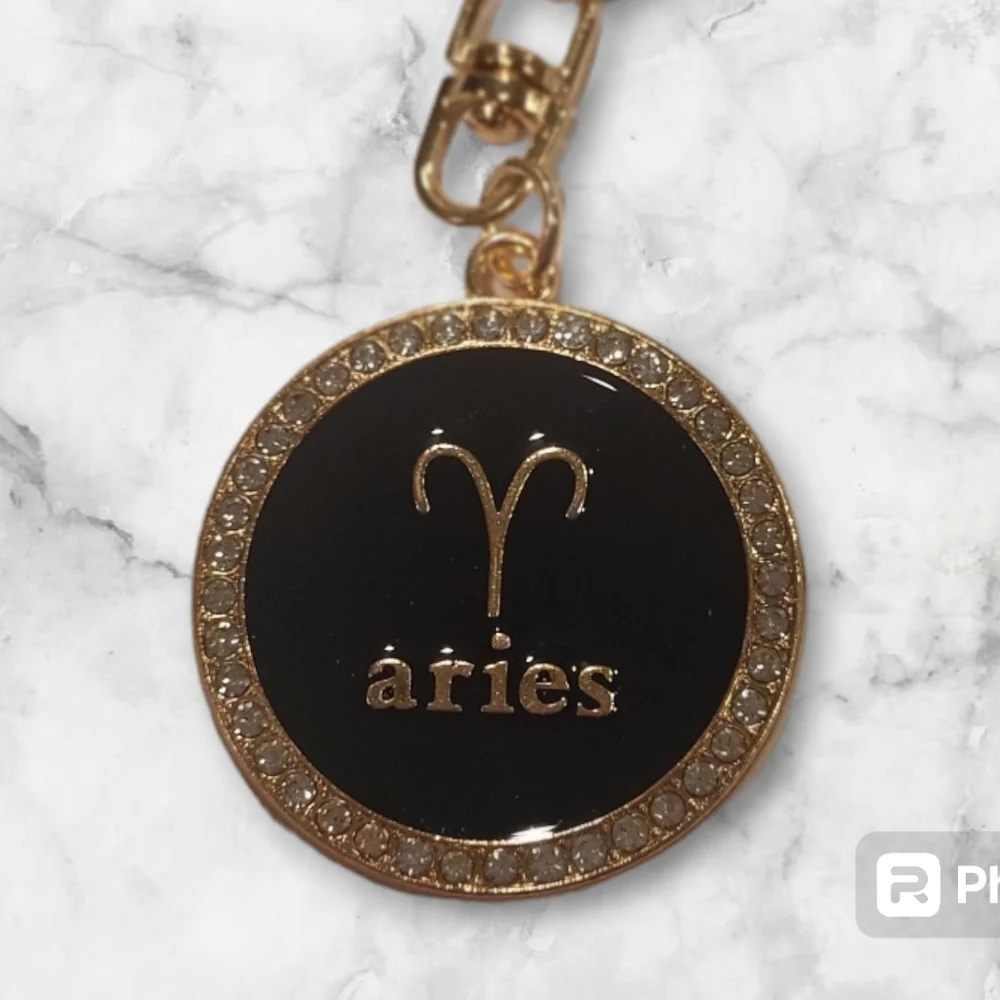 New Aries Bling 2-sided zodiac keychain